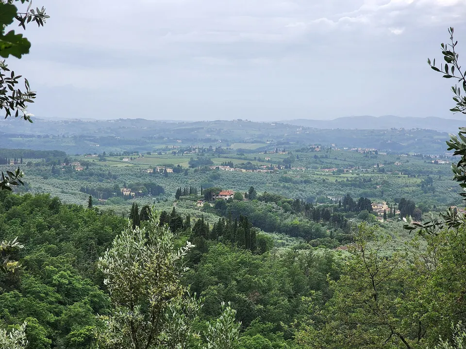 View of Bagno a Ripoli, Florene, Italy from Via Montisoni