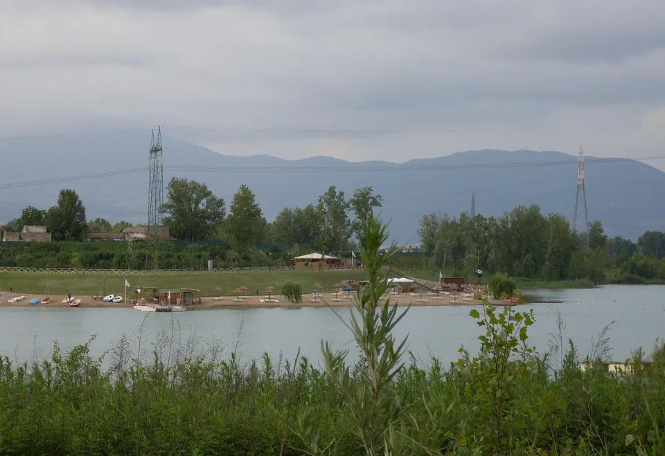 Panorama of "Parco dei Renai" in Signa, Florence, Italy