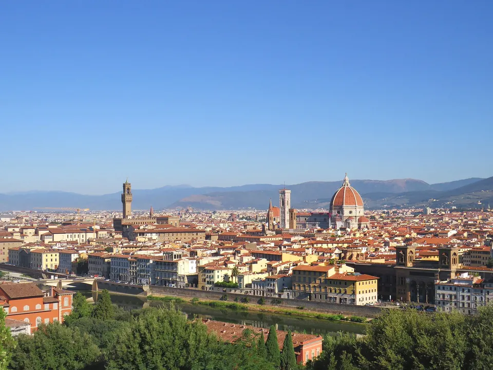 Panorama of Florence center seen from Piazzale Michelangelo