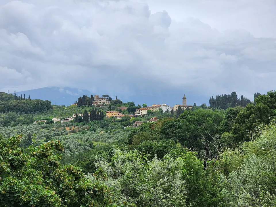 View of Bagno a Ripoli, Florence, Italy from Via Montisoni