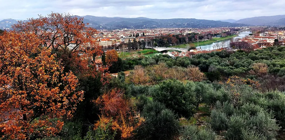 Firenze Panorama verso Firenze Sud con veduta del fiume Arno