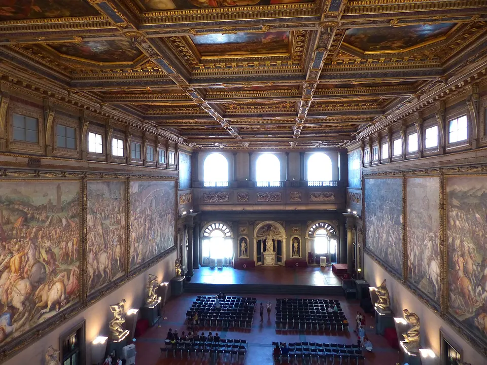 Salone dei Cinquecento, Palazzo Vecchio, Florencia, Italia, 2019
